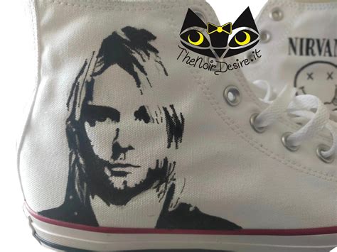 Hand Painted Converse Kurt Cobain Nirvana Shoes - Etsy