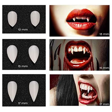 Unomor 3 Pairs Vampire Teeth Dentures Fangs For Halloween Makeup Party