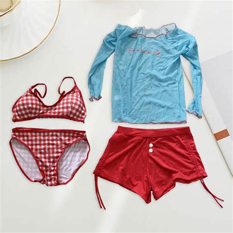 Femenino Bikini Set Sujetador De Sujetador De Cuatro Piezas Para El