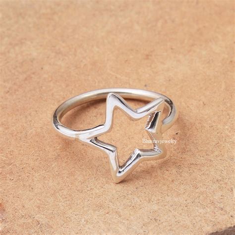 Silver Tiny Star Ring 925 Sterling Silver Star Ring Minimal Etsy