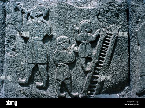 Hittite Bas-Relief or Stone Carving Showing Acrobats, from Hittite ...