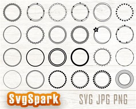 Circle Frame Svg Circle Svg Bundle Circle Monogram Svg Etsy