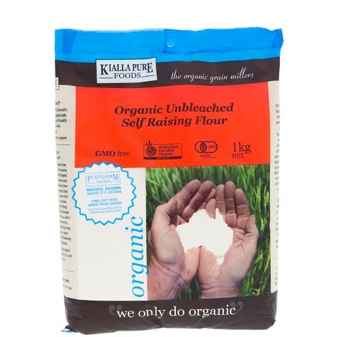 Organic Flour Self Raising Unbleached Wheat 1kg Kialla Farm Fresh