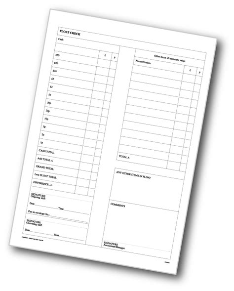 float check book charisma pads