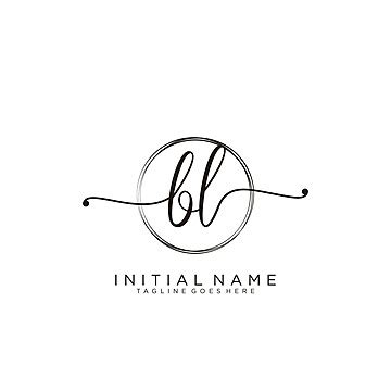 Bl Initial Handwriting Logo Design Vector Abstract White Vector Vector