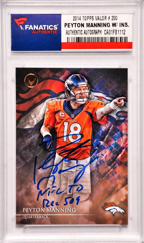 Autographed Peyton Manning Broncos Football Card Item Ebay