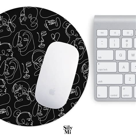 Black And White Faces Mouse Pad Mouse Mat Desk Accessories | Etsy