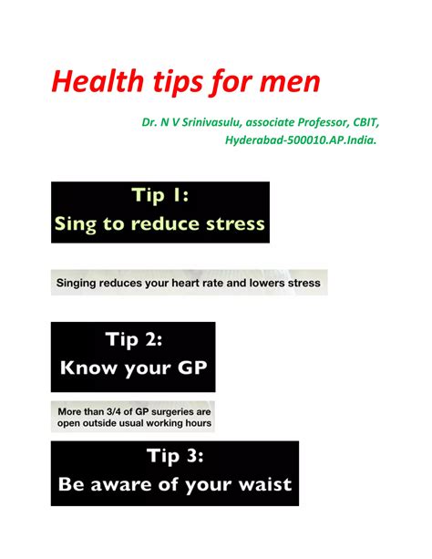 Health Tips For Men Pdf Free Download