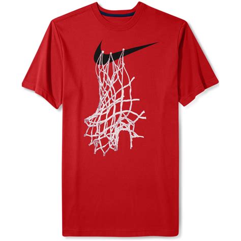 Nike Shortsleeve Graphic Basketball Net Tshirt In University Redblack