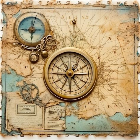 Vintage Compass And Map Art Free Stock Photo Public Domain Pictures