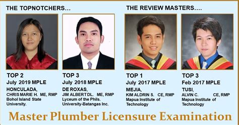 Master Plumber Review Schedule For July 2020 MPLE ATLAS CDC Review Center