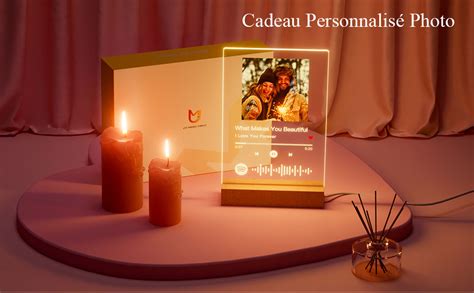 Greatminer Plaque Spotify Personnalis Avec Led Cadre Photo