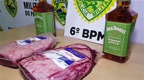 Casal é detido após tentar furtar peças de picanha e litros de Jack