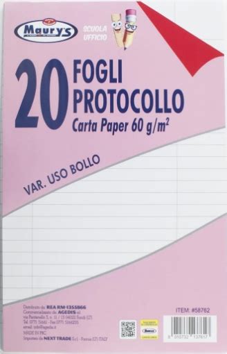 Il Numero 1 Del Risparmio MAURY S 20 FOGLI PROTOCOLLO USO BOLLO 60 GR