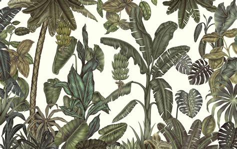 Green Jungle Leaves wallpaper - Happywall