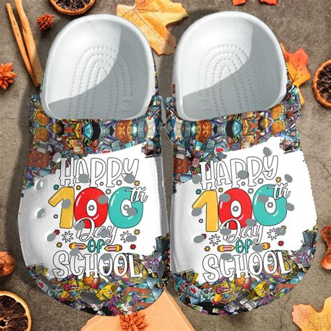 Happy 100th Day Of School Shoes Crocs Crocbland Clog T School023