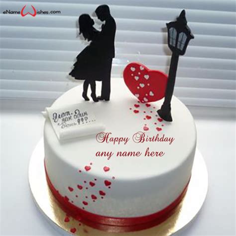 Falling In Love Birthday Cake With Name Name Birthday Cakes Write