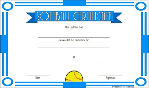 Free Printable Softball Certificate Template Free