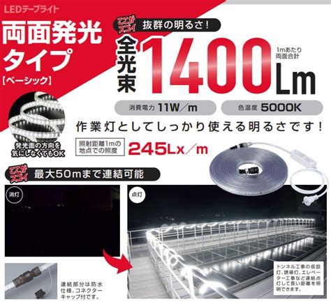 ハタヤリミテッド LEDテープライト 両面発光タイプ ベーシック 単体10mタイプ LTP 10D代引不可 かんだ