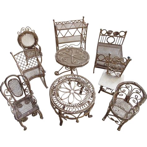 Antique Group of Doll House Furniture Wire Doll House Furniture from ...