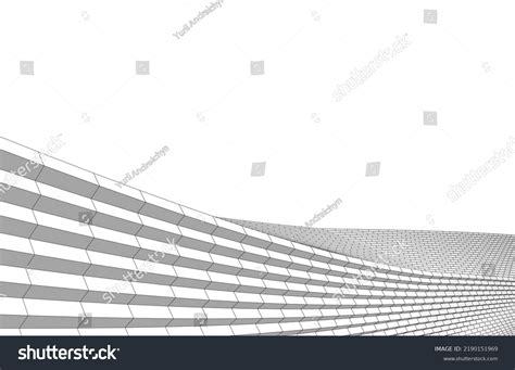 Abstract Futuristic Buildings Architectural Vector Drawing Stock Vector ...