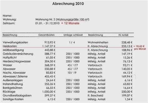 Excel Vorlage Tool Fur Nebenkostenabrechnung Einer Immobilie