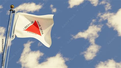 Minas Gerais 3D Rendered Realistic Waving Flag Illustration On Flagpole