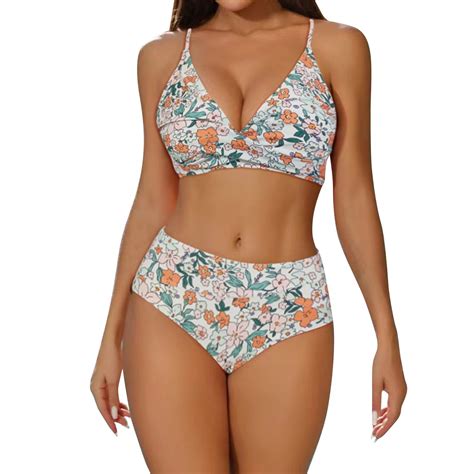 Divhosrg High Waisted Bikini Sets For Women Cheeky Bikini Sets For Women High Cut Bathing Suit