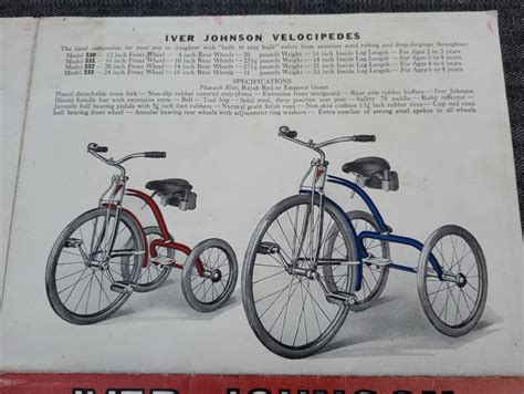 Original Survivor 1930s Iver Johnson Bicycle Wheel Goods Brochure