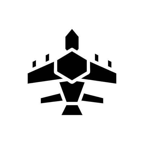 airplane icon solid black colour military symbol perfect