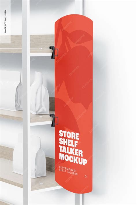 Premium Psd Store Shelf Talker Mockup Left View