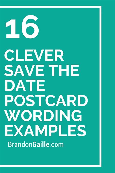 16 Clever Save The Date Postcard Wording Examples Artofit