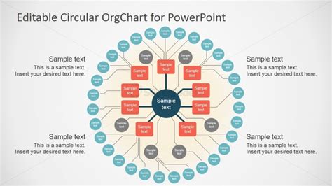 Flat Design Circular Org Chart Template - SlideModel