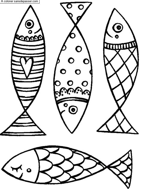 Dessin colorié Coloriage Poissons d avril par un invité Sans Dépasser