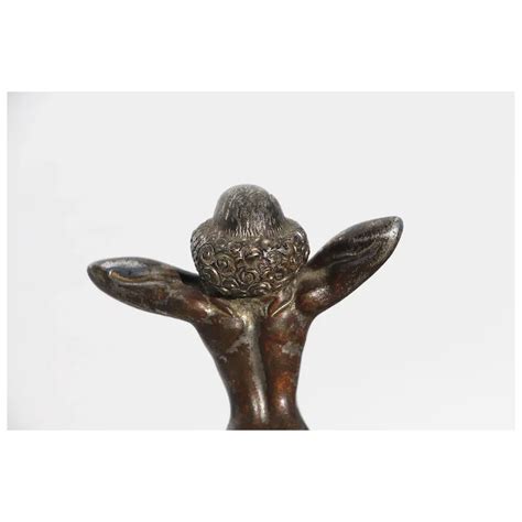 S Art Deco Nude Dancer Silver Plated Bronze Automobile Mascot Hood Ruby Lane
