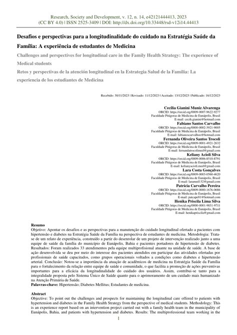 Pdf Desafios E Perspectivas Para A Longitudinalidade Do Cuidado Na