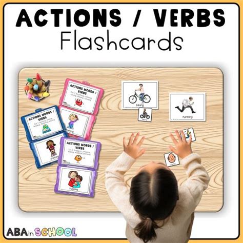 action  verbs flashcards  speech  special education