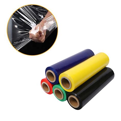 Custom LLDPE Manual Stretch Wrap Green Orange Blue Black Red Colored