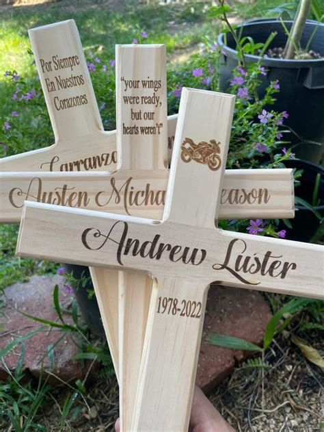 Memorial Wood Cross Personalized For Your Loved One Etsy Fall Decor