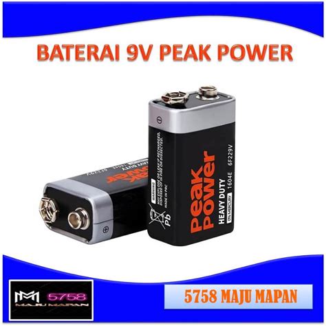Jual Baterai Kotak 9Volt Peak Power Supply 6F22 Heavy Duty Baterai ...