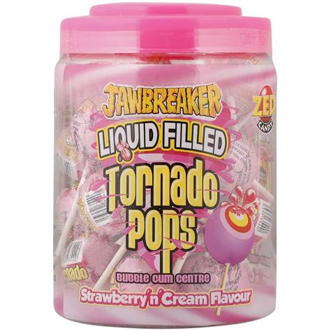 Buy Zed Candy Strawberry Flavour Jawbreaker Liquid Filled Tornado Pop