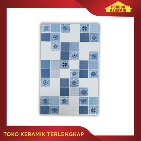 Jual Keramik Dinding Massimo X Birma L Blue Motif Kotak Kotak