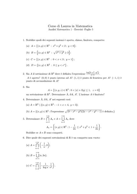 AM1 Spazi Metrici Spiegazione Geometria I Corso Di Laurea In