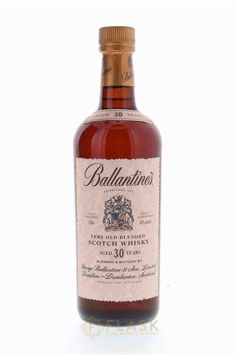 Buy Ballantines Scotch Whisky 30 Year Old Bottled 1990s Flask Wines