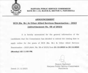 Hpsc Hcs Notification Apply Now For Vacancies