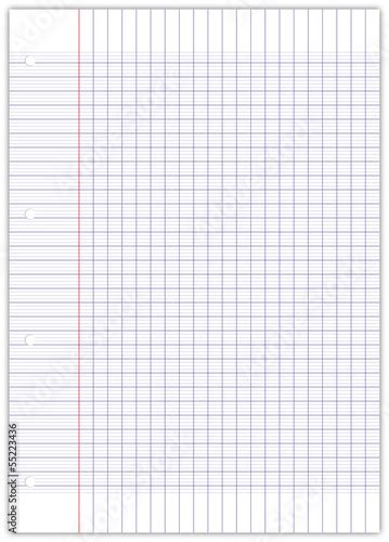 Feuille De Classeur Grands Carreaux Perfor E Stock Adobe Stock