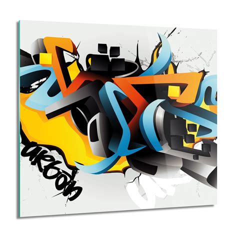 Artprintcave D Graffiti Kwadrat Foto Szklane Cienne X Cm