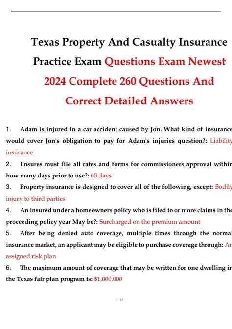 Property And Casualty License Practice Test 2