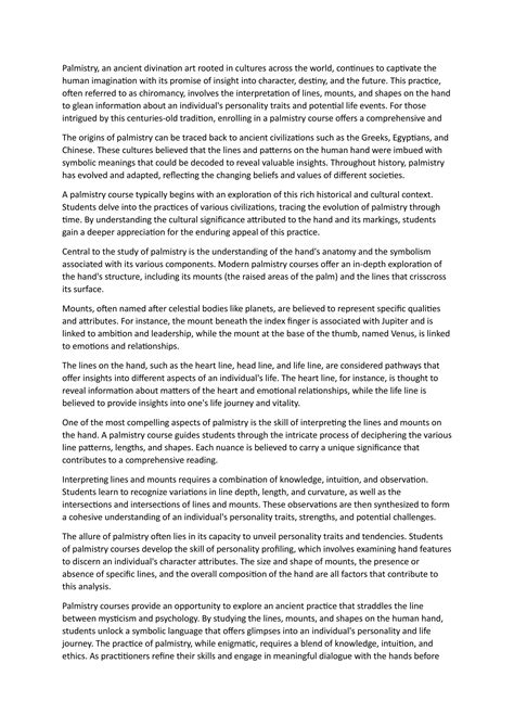 palmistry course | DOCX