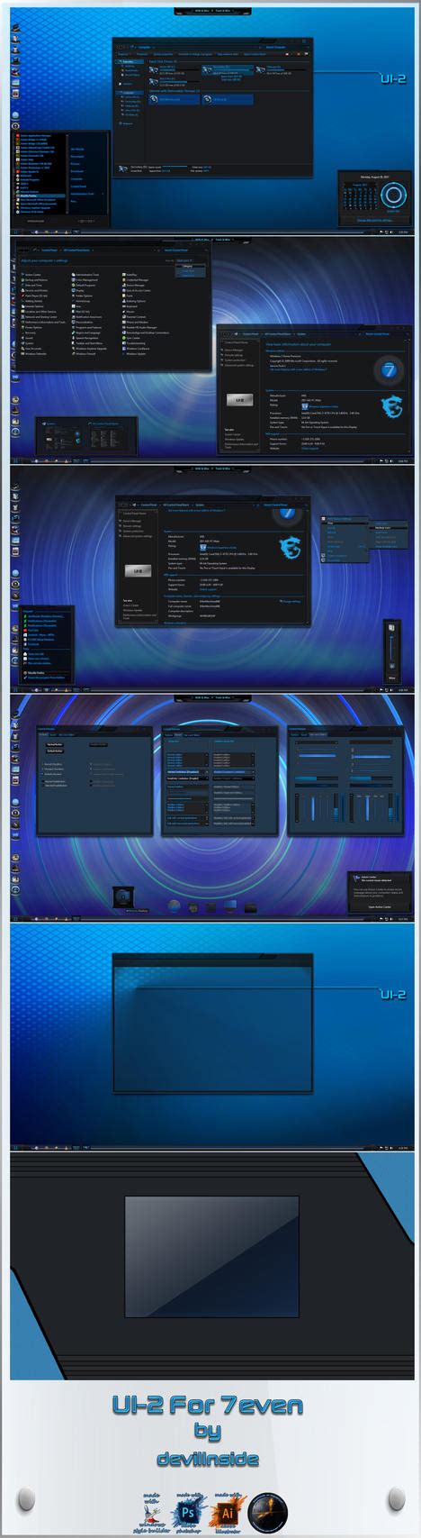 UI-2 For 7even for Windows 7 - Skin Pack Theme for Windows 10
